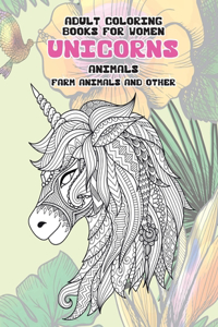 Adult Coloring Books for Women Farm Animals and other - Unicorns
