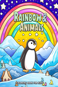 Rainbow and Animals Coloring Book for Kids