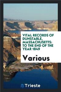 Vital Records of Dunstable, Massachusetts