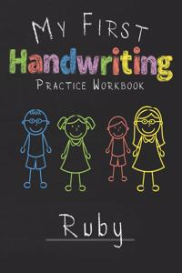 My first Handwriting Practice Workbook Ruby