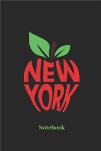 New York Notebook: Liniertes Notizbuch Für Amerika, Usa, Apfel Und Big Apple Fans - Notizheft Klatte Für Männer, Frauen Und Kinder