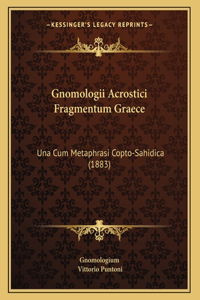 Gnomologii Acrostici Fragmentum Graece
