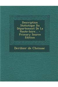 Description Statistique Du Departement de La Haute-Loire...