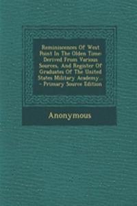 Reminiscences of West Point in the Olden Time