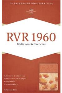 RVR 1960 Biblia con Referencias, damasco/coral símil piel