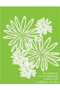 Notebook 120 numbered pages for Cornell Notes