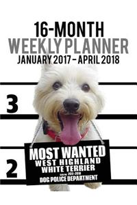 2017-2018 Weekly Planner - Most Wanted Westie