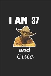 i am 37 and cute baby yoda Notebook birthday Gift
