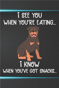 I See You When You're Eating I Know When You've Got Snacks Notebook Journal