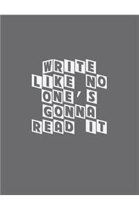 Write Like No One's Gonna Read It