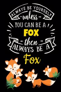 Red Fox Dot Grid Black Paper Notebook
