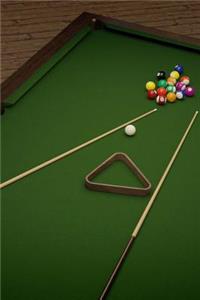 Billiards Cue Stick, Felt, and Balls on the Pool Table Journal
