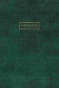 Notebook: Green Snake Skin Style - Embossed Gold Style Lettering - Softcover - 150 College-ruled Pages - 8.5 x 11 size