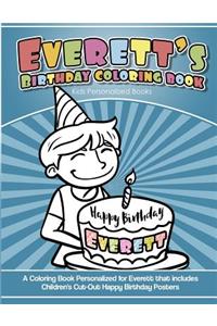 Everett's Birthday Coloring Book Kids Personalized Books
