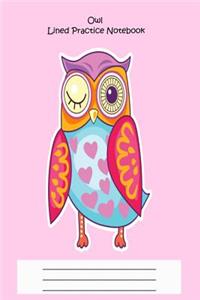 Owl Lined Practice Notebook: Spelling, Writing, And Vocabulary Blank Exercise Paper Gift For Kids