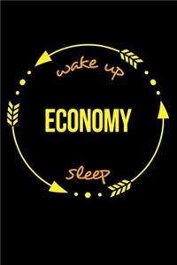 Wake Up Economy Sleep Gift Notebook for an Economist, Medium Ruled Journal