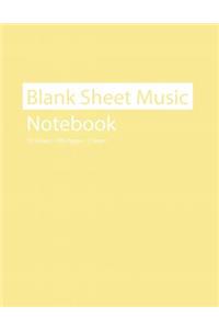Blank Sheet Music Notebook 12 Staves 100 Pages Cream