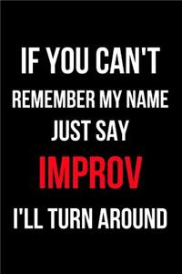 If You Can't Remember My Name Just Say Improv I'll Turn Around