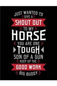 Just Wanted To Give A Shout Out To My Horse You Are One Tough Son Of A Gun Keep Up The Good Work Big Buddy