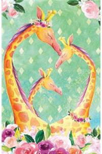 Journal Notebook For Animal Lovers Giraffes In Flowers