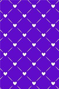 Journal Notebook White Quilted Hearts Pattern 5