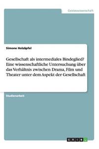 Gesellschaft als intermediales Bindeglied? Eine wissenschaftliche Untersuchung über das Verhältnis zwischen Drama, Film und Theater unter dem Aspekt der Gesellschaft
