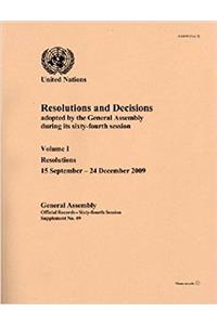 Resolutions and decisions adopted by the General Assembly during its sixty-fourth session