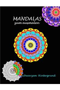 MANDALAS zum ausmalen schwarzem Hintergrund
