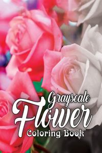 Grayscale Flower Coloring Book
