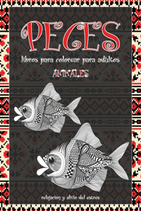 Libros para colorear para adultos - Relajación y alivio del estrés - Animales - Peces