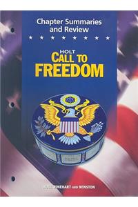 Holt Call to Freedom Chapter Summaries and Review