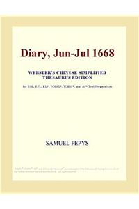 Diary, Jun-Jul 1668 (Webster's Chinese Simplified Thesaurus Edition)