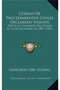 Codigo De Procedimientos Civiles Declarado Vigente