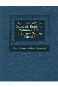 Digest of the Laws of England, Volumes 1-7
