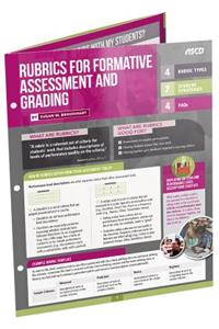 Rubrics for Formative Assessment and Grading (Quick Reference Guide 25-Pack)