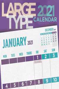 LARGE TYPE SQUARE WALL CALENDAR 2021