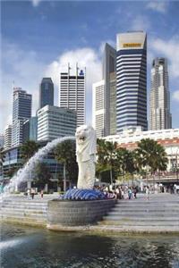 Business District Skyline and Merlion of Singapore Journal