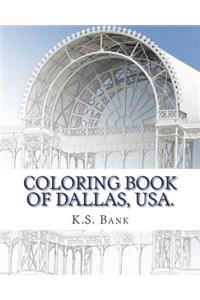 Coloring Book of Dallas, USA.