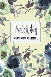 Public Notary Records Journal