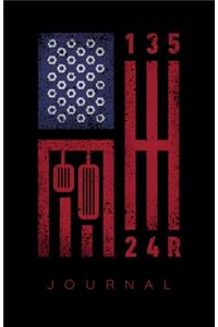 Manual Gearbox Gear Head USA Flag Journal
