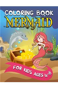 Mermaid Coloring Book for Kids Ages 4-8