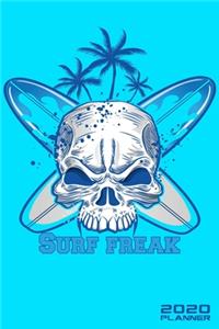 Surf freak 2020 PLANNER MONTHLY & WEEKLY NOTEBOOK ORGANIZER