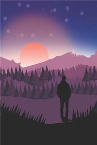 Journal: Mountain Sunset 6x9 Lined Journal Notebook 200 Pages