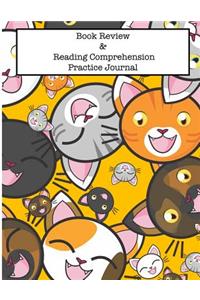 Book Review and Reading Comprehension Practice Journal: Crazy Cat Faces Reading Workbook for Elementary Students