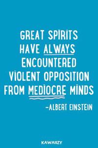 Great Spirits Have Always Encountered Violent Opposition from Mediocre Minds - Albert Einstein