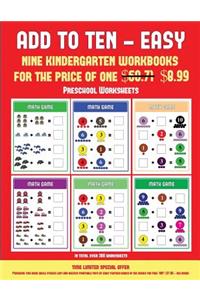 Preschool Worksheets (Add to Ten - Easy)