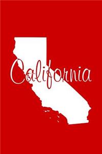 California - Red Lined Notebook with Margins