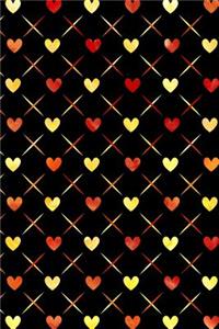 Journal Notebook Quilted Watercolor Hearts Pattern 2