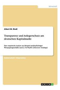 Transparenz und Anlegerschutz am deutschen Kapitalmarkt