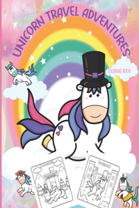 unicorn Travel Adventures coloring book